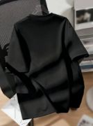 Baskılı Oversize Bisiklet Yaka T-shirt - Siyah resmi
